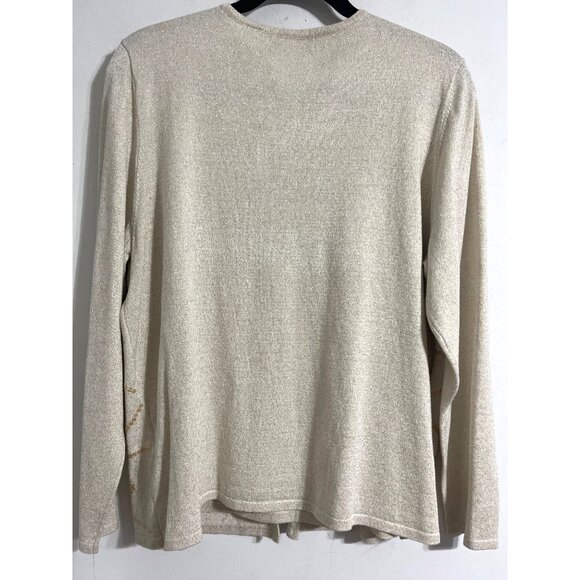 Alfred Dunner Champagne Embellished Open Front Cardigan Size L NWT - Picture 3 of 15